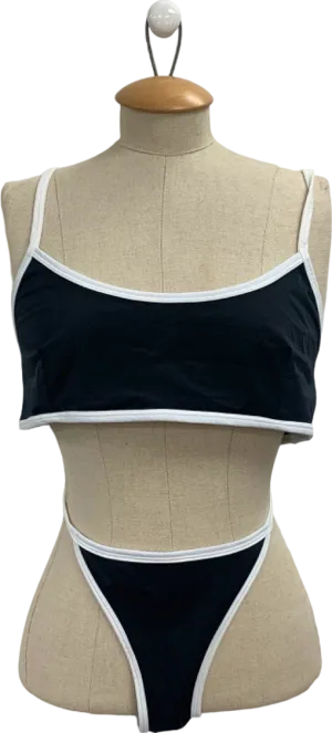 Adanola Black/White Bikini Top & Bottom Set UK XXL