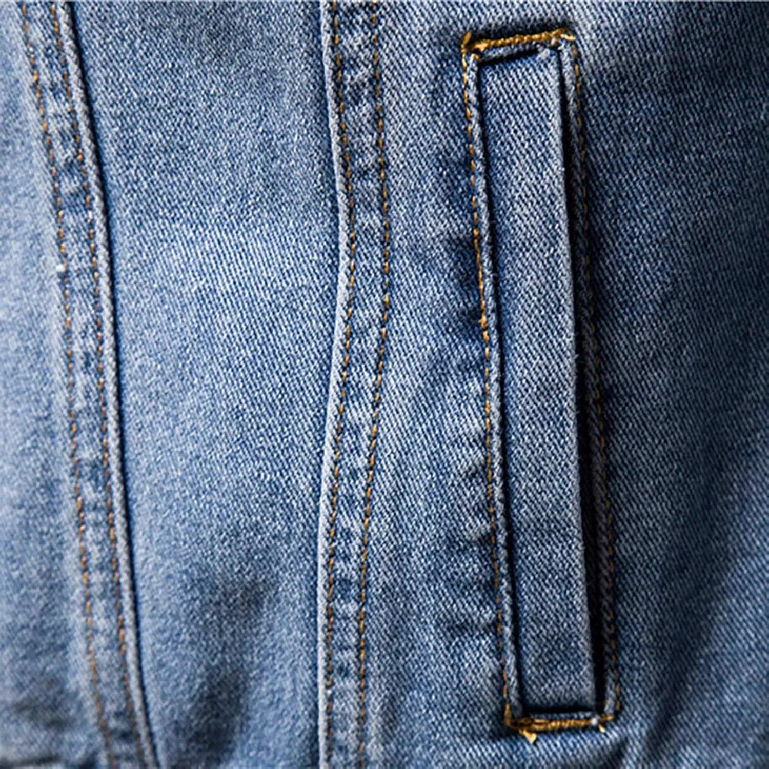 Button Down Jean Jacket for Men Classic Fit Lapel Collar Bomber Jacket Casual Long Sleeve Trucker Style Denim Jackets