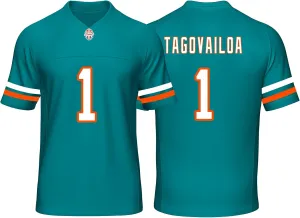 Custom Mens/Youth Football Stitched T-Shirt for Sports Fan Green/White No Brand/Logos