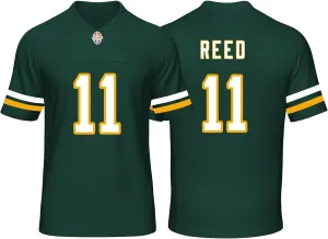Custom Mens/Youth Football Stitched T-Shirt for Sports Fan Green/White No Brand/Logos