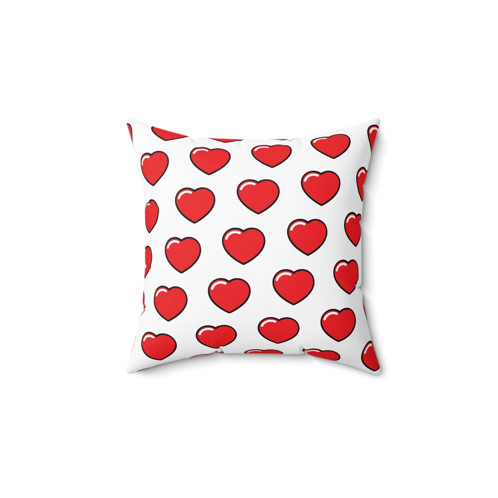 Hearts-Spun Polyester Square Pillow