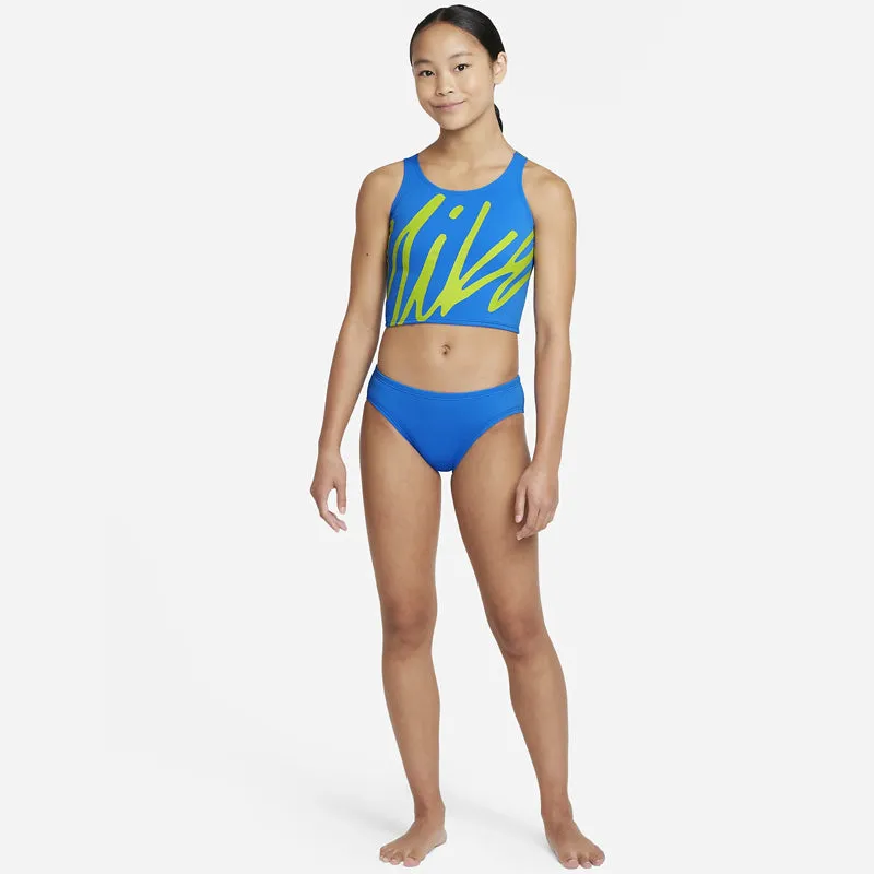 Nike - Girls' Script Logo Crossback Midkini Set (Photo Blue)
