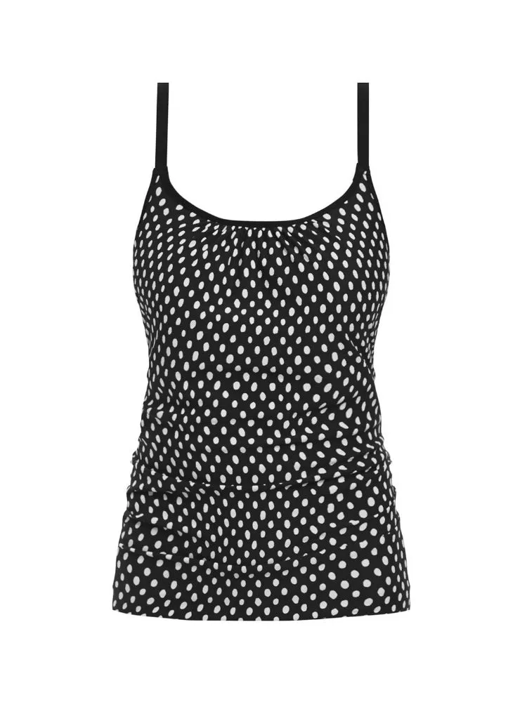 Santa Monica Scoop Neck Tankini - Black/White