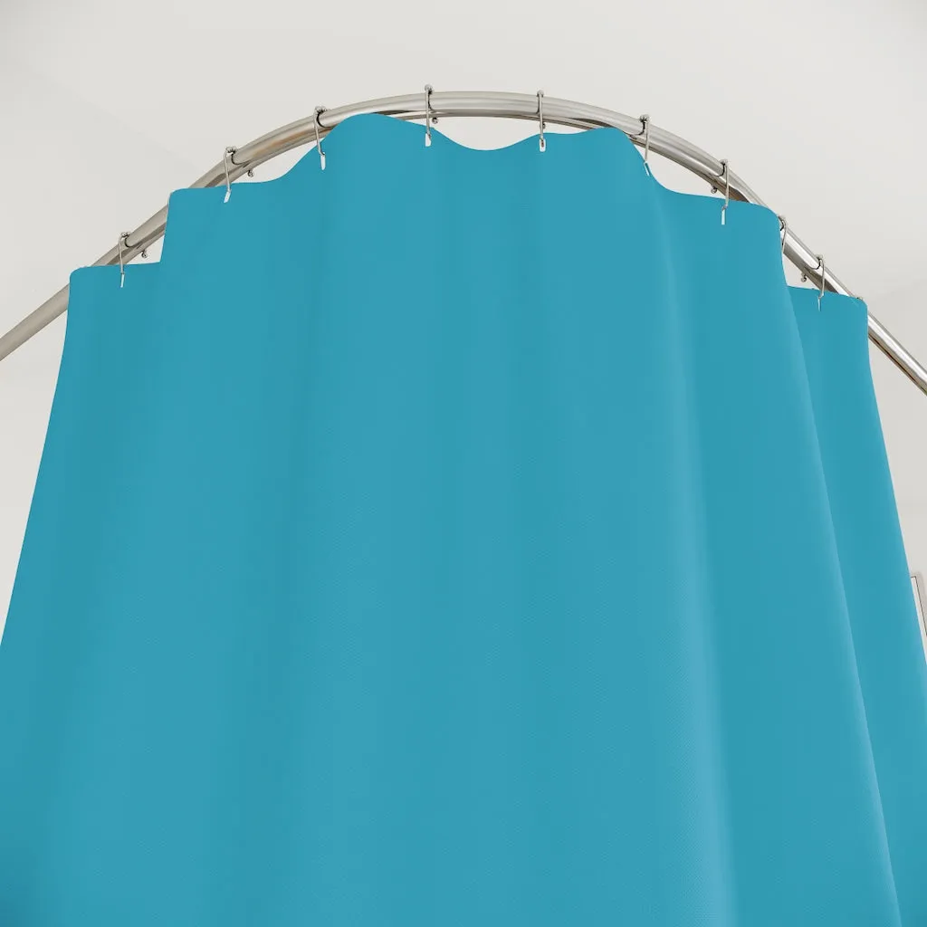 Sky Blue Polyester Shower Curtain