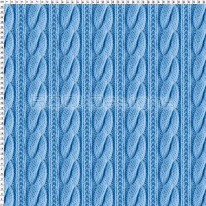 Spandex Printed Cable Knit Blue