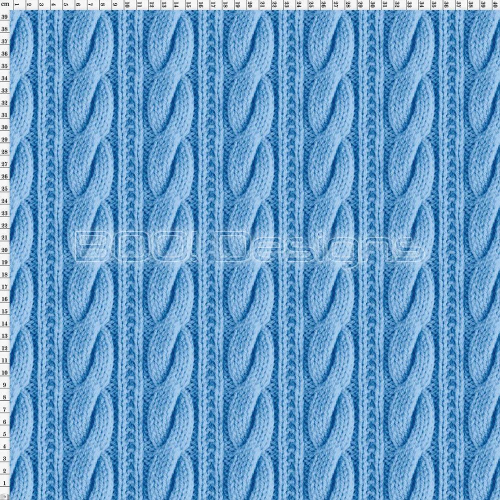 Spandex Printed Cable Knit Blue