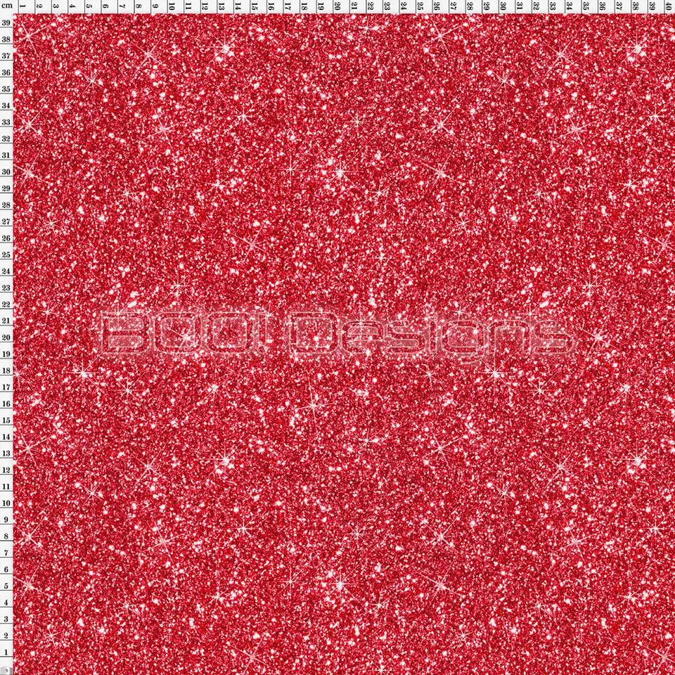 Spandex Printed Glitter Red